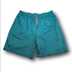 Men's Athletic Works Teal Athletic Shorts L with Gray Drawstring